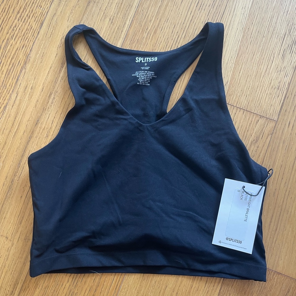 SOLD OUT Splits59 Black AIRWEIGHT BRALETTE NWT Sz S